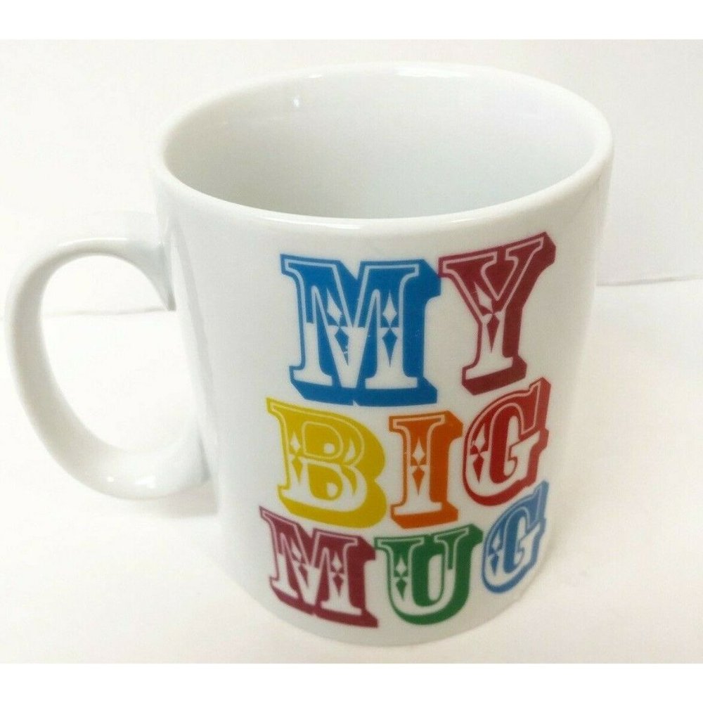 My Big Mug Coffee Large Cup‎  8 oz Red Brown White 4 1/2" 3 1/2"  24 Ounces